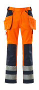 09131-860-141 Spodnie z kieszeniami wiszącymi - pomarańcz hi-vis/granat