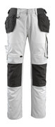 14031-203-0618 Spodnie z kieszeniami wiszącymi - biel/ciemny antracyt
