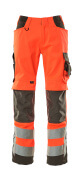 15579-860-14010 Spodnie z kieszeniami na kolanach - pomarańcz hi-vis/ciemny granat