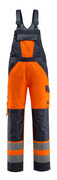 15969-948-14010 Ogrodniczki z kieszeniami na kolanach - pomarańcz hi-vis/ciemny granat