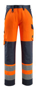 15979-948-17010 Spodnie z kieszeniami na kolanach - żółty hi-vis/ciemny granat