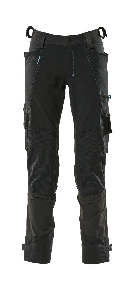 17079-311-09 Spodnie z kieszeniami na kolanach - czerń