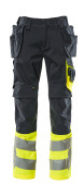 17531-860-01017 Spodnie z kieszeniami wiszącymi - ciemny granat/żółty hi-vis