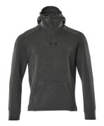 17684-319-09 Bluza z Kapturem z krótkim zamkiem błyskawicznym - czerń