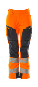 19078-511-14010 Spodnie z kieszeniami na kolanach - pomarańcz hi-vis/ciemny granat