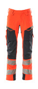 19079-511-14010 Spodnie z kieszeniami na kolanach - pomarańcz hi-vis/ciemny granat