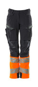 19178-511-01014 Spodnie z kieszeniami na kolanach - ciemny granat/pomarańcz hi-vis