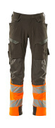 19179-511-01014 Spodnie z kieszeniami na kolanach - ciemny granat/pomarańcz hi-vis