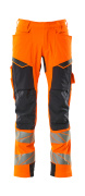 19279-510-14010 Spodnie z kieszeniami na kolanach - pomarańcz hi-vis/ciemny granat