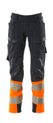 19379-510-01014 Spodnie z kieszeniami na udach - ciemny granat/pomarańcz hi-vis