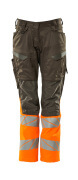 19678-236-01014 Spodnie z kieszeniami na kolanach - ciemny granat/pomarańcz hi-vis