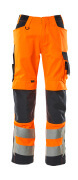 20879-236-14010 Spodnie z kieszeniami na kolanach - pomarańcz hi-vis/ciemny granat