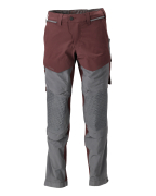 22279-605-2289 Spodnie z kieszeniami na kolanach - bordowy/kamienna szarość